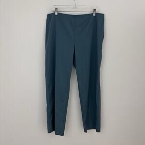 St John Womens 14 Teal Blue Trouser Ankle Crop Pants Cotton Workwear Office